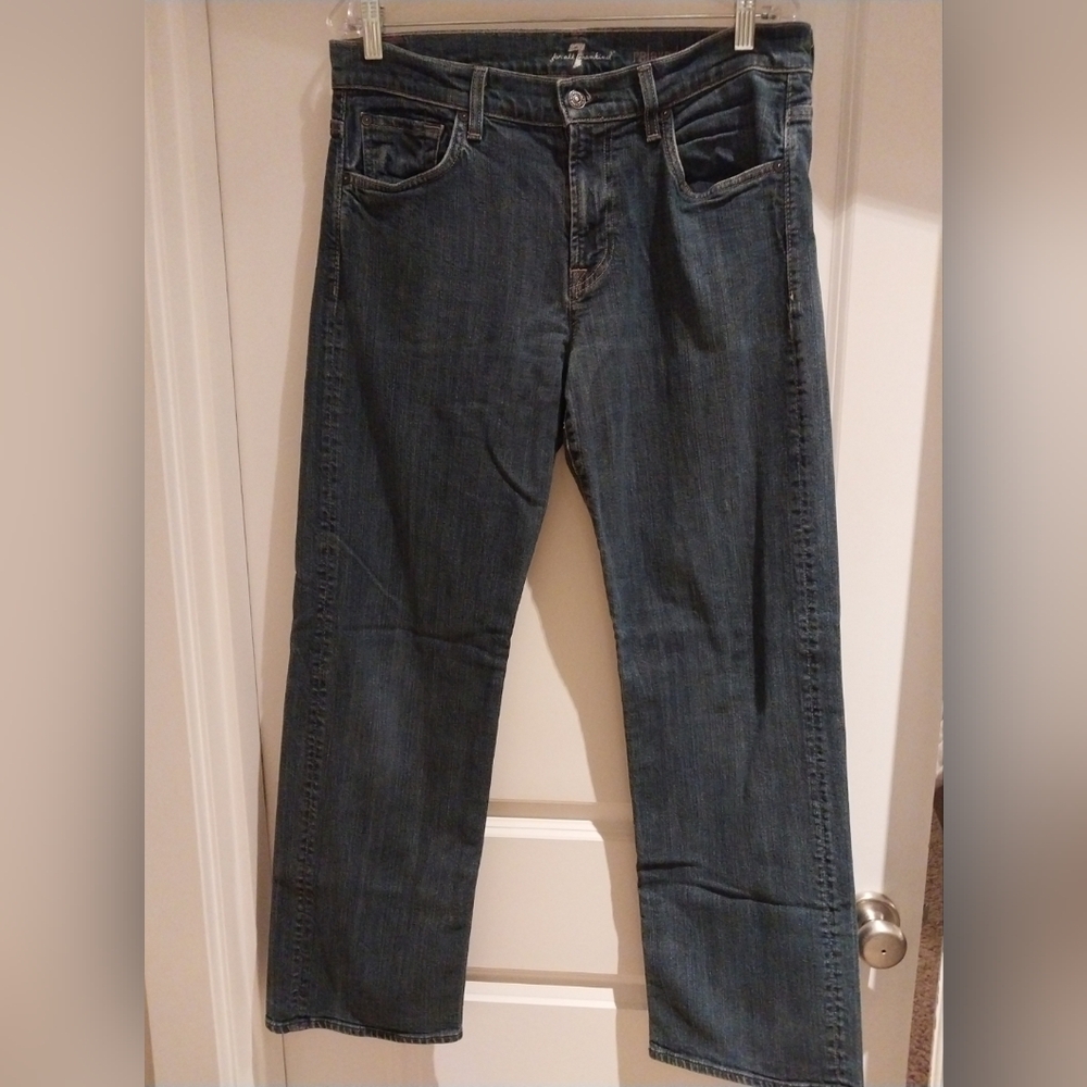 EXCELLENT Condition 7 For All Mankind Relaxed Fit Blue Jeans - 33"x 32"